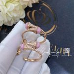 Marli Cleo Diamond Open Hoop Earrings In Rose Gold Pink Opal (4)