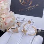 Marli Cleo Diamond Open Hoop Earrings In Rose Gold White Agate (2)