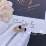 Marli Cleo Diamond Slim Ring In Rose Gold Lapis Lazuli (2)