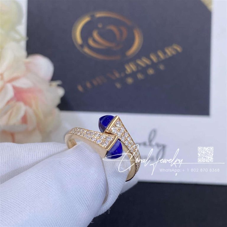 Marli Cleo Diamond Slim Ring In Rose Gold Lapis Lazuli (4)