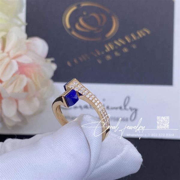 Marli Cleo Diamond Slim Ring In Rose Gold Lapis Lazuli (5)