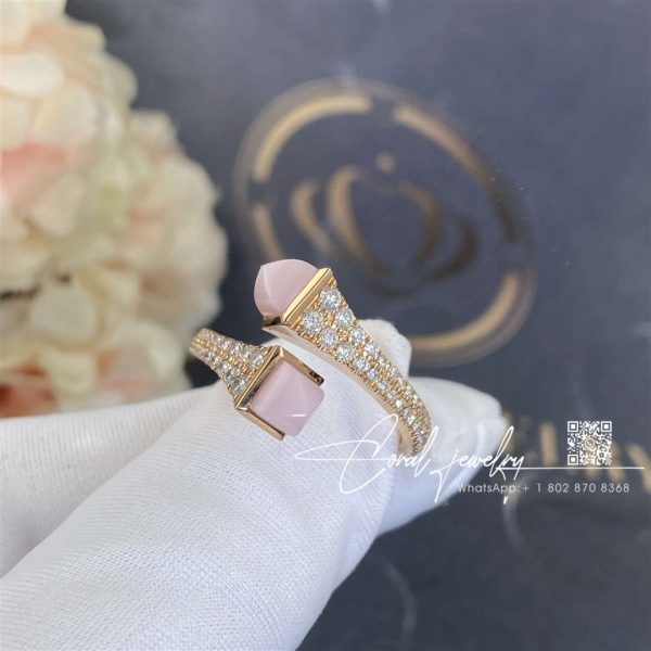 Marli Cleo Diamond Slim Ring In Rose Gold Pink Quartzite Cleo R1 (2)