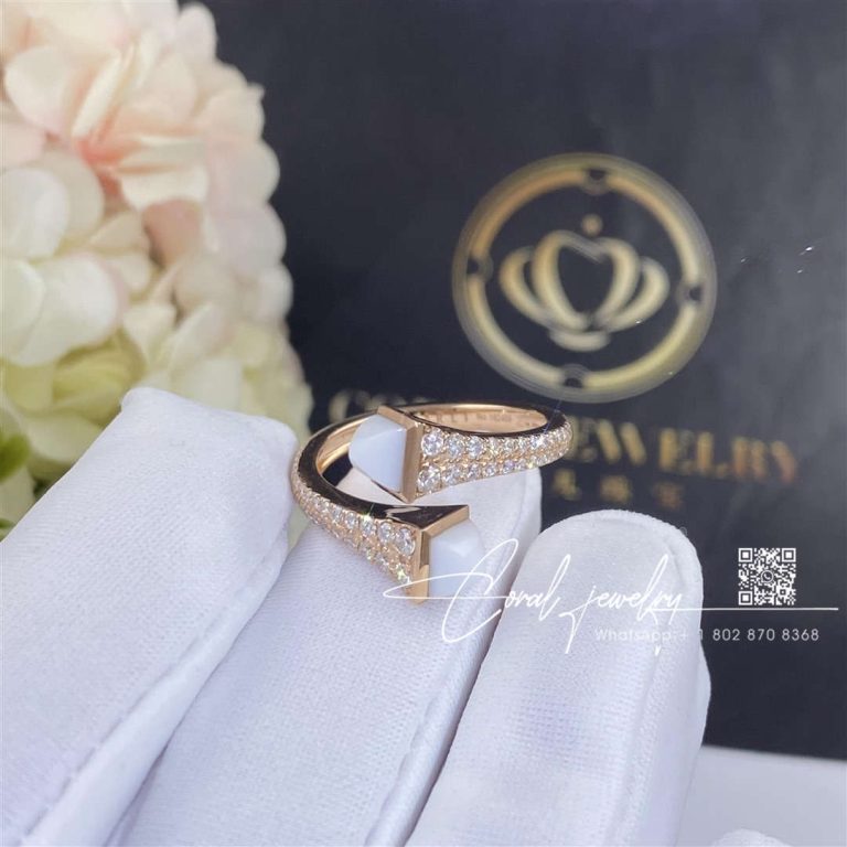 Marli Cleo Diamond Slim Ring In Rose Gold White Agate Cleo R1 (2)