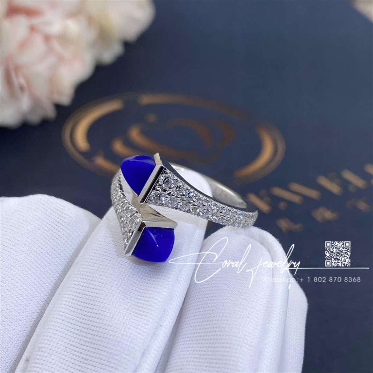 Marli Cleo Diamond Slim Ring In White Gold Lapis Lazuli Cleo R1 (9)