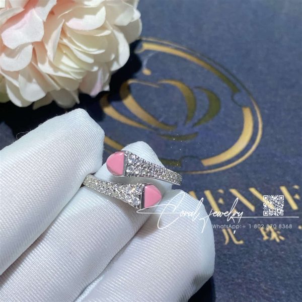 Marli Cleo Diamond Slim Ring In White Gold Pink Coral Cleo R1 (5)