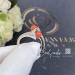 Marli Cleo Diamond Slim Ring In White Gold Red Agate Cleo R1 (2)