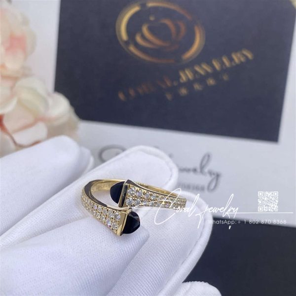 Marli Cleo Diamond Slim Ring In Yellow Gold Black Onyx Cleo R1 (7)