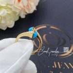 Marli Cleo Diamond Slim Ring In Yellow Gold Turquoise Cleo R1 (4)