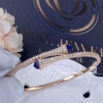 Marli Cleo Diamond Slim Slip On Bracelet In Rose Gold Lapis Lazuli Cleo B1 (3)