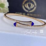 Marli Cleo Diamond Slim Slip On Bracelet In Rose Gold Lapis Lazuli Cleo B1 (6)