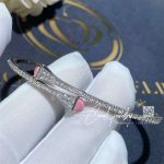 Marli Cleo Diamond Slim Slip On Bracelet In White Gold Pink Coral Pink Coral Cleo B1 (4)