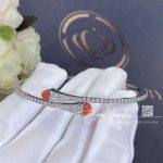 Marli Cleo Diamond Slim Slip On Bracelet In White Gold Red Agate Cleo B1 (2)