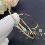 Marli Cleo Diamond Slim Slip On Bracelet In Yellow Gold Turquoise Cleo B1 (2)