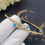 Marli Cleo Diamond Slim Slip On Bracelet In Yellow Gold Turquoise Cleo B1 (3)