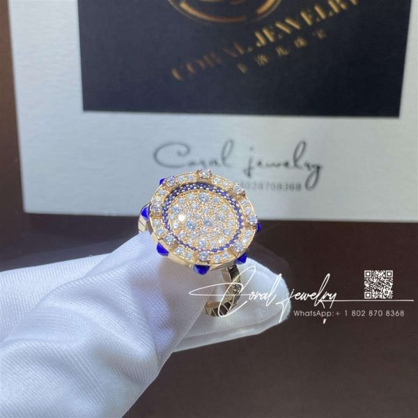 Marli Tip Top Diamond Statement Ring In Rose Gold Lapis Lazuli (1)