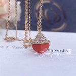 Marli Cleo Mini Rev Diamond Pendant In Rose Gold Set With Red Coral Cleo N37 (4)