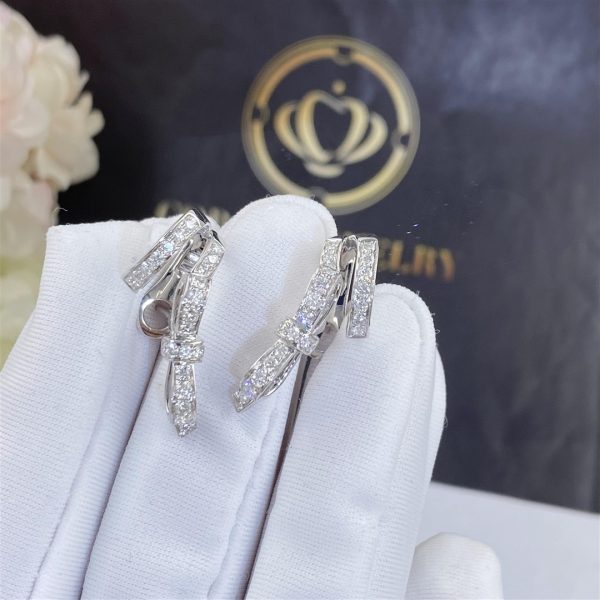 Chanel Ruban Earrings 18k White Gold, Diamonds J11143 (1)