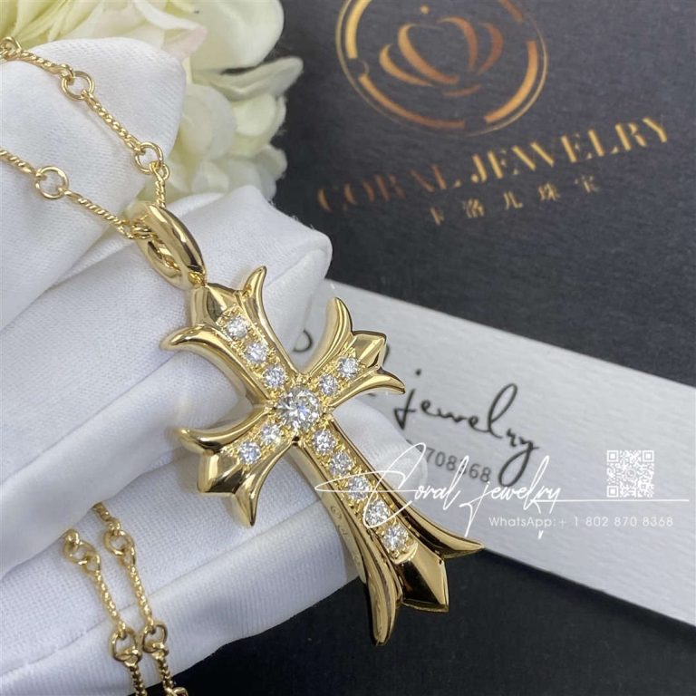 Chrome Hearts 22k Gold Paved Diamond Cross (2)