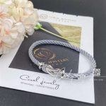 Fred Chance Infinie Bracelet 18k White Gold And Diamonds Large Model Gray Cable (8)