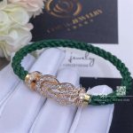 Fred Chance Infinie Bracelet Pink Gold Large Model Diamonds Green Cable (3)