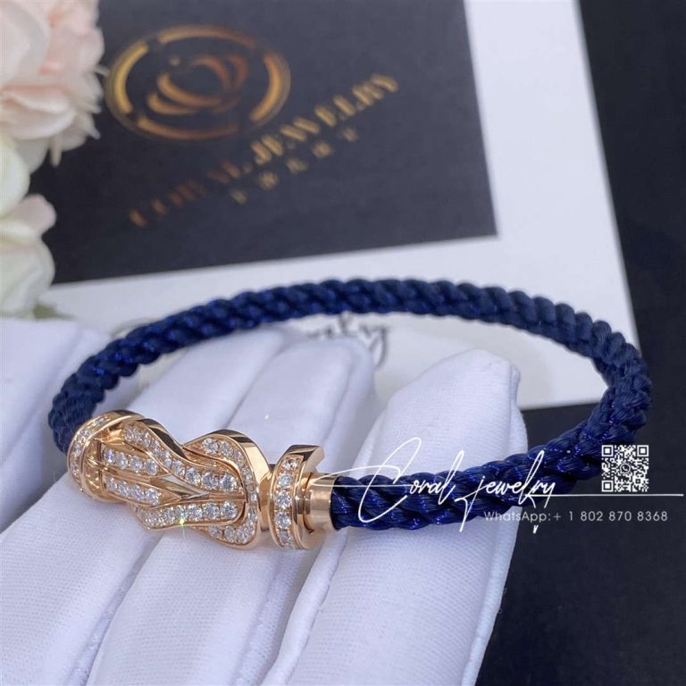 Fred Chance Infinie Bracelet Pink Gold Large Model Diamonds Navy Blue (4)