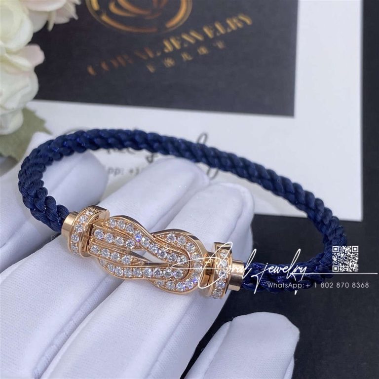 Fred Chance Infinie Bracelet Pink Gold Large Model Diamonds Navy Blue (5)