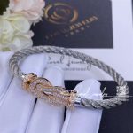 Fred Chance Infinie Bracelet Pink Gold Large Model Diamonds Steel Cable (3)