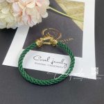 Fred Force 10 Bracelet 18k Yellow Gold Large Model Green Cable (6)