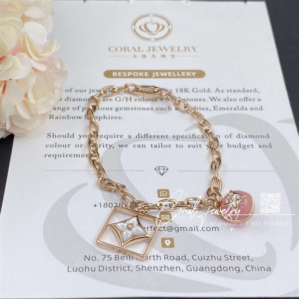 Louis Vuitton B Blossom Bracelet, Pink Gold, White Gold, Pink Opal, White Mother Of Pearl And Diamonds Q95756 (7)