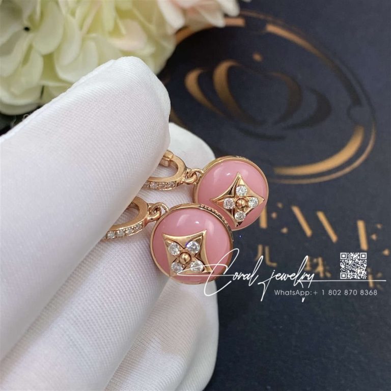 Louis Vuitton B Blossom Earrings, Pink Gold, White Gold, Pink Opal And Diamonds Q96951 (2)