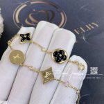 Louis Vuitton Color Blossom Bb Multi Motif Bracelet, Yellow Gold, Onyx And Diamonds Q05024 (5)