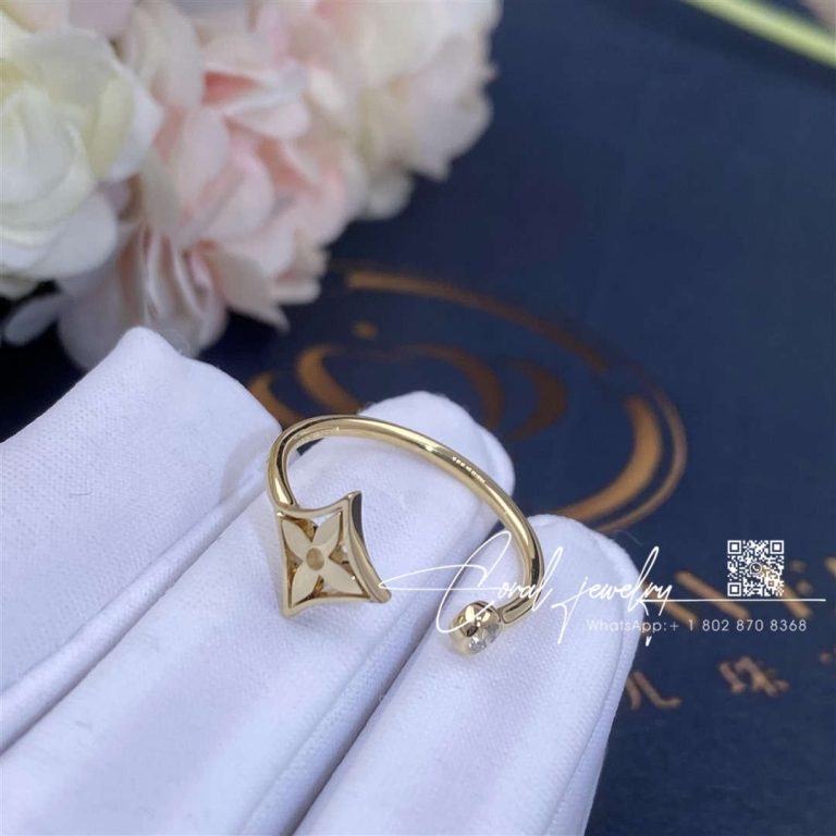 Louis Vuitton Idylle Blossom Ring, 3 Golds And Diamonds Q9f15e (12)