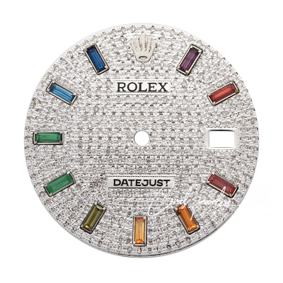 Custom Diamond Paved Rainbow Dial For Rolex Datejust 36