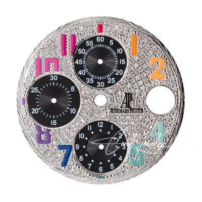 Custom Diamond Pavedrainbow Dial For Audemars Piguet Offshore 42mm