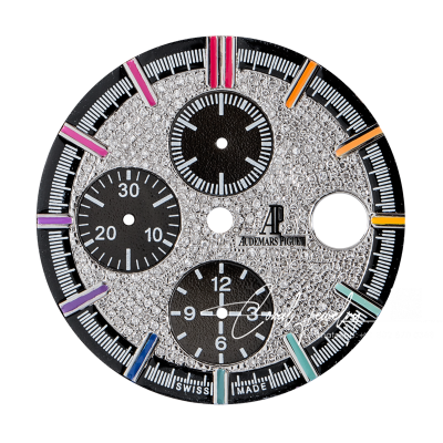 Custom Diamond Pavedrainbow Dial For Audemars Piguet Royal Oak Offshore 44mm