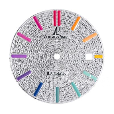 Custom Diamond Pavedrainbow Dial For Royal Oak 41mm