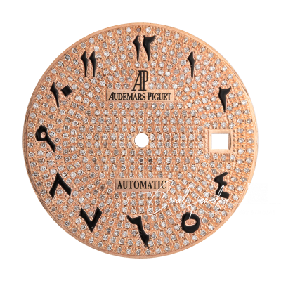 Custom Rose Gold Diamond Paved Dial For Audemars Piguet Royal Oak 41