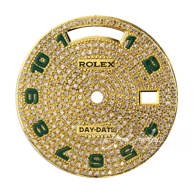 Rolex Day Date 36 Gold Diamond Pavé Custom Dial