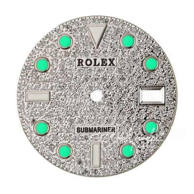 Rolex Submariner 40mm Diamond Pavégreen Index Custom Dial