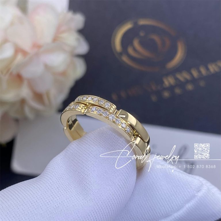 Cartier Maillon Panthère Fine Wedding Ring, 2 Half Diamond Paved Rows Ref. B4216000 (6)