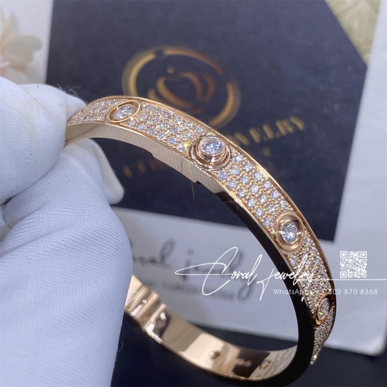 Cartier Love Bracelet, Diamond Paved Rose Gold Ref. N6033602 (6)