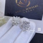 Van Cleef & Arpels Lotus Earrings, Small Model White Gold, Diamond Vcaro96b00 (3)