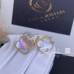 Van Cleef & Arpels Vintage Alhambra Earrings Yellow Gold,pink Mother Of Pearl (1)