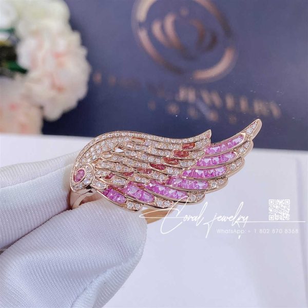 Garrard Wings Embrace Pink Sapphire And Diamond Ring In 18ct Rose Gold (6)