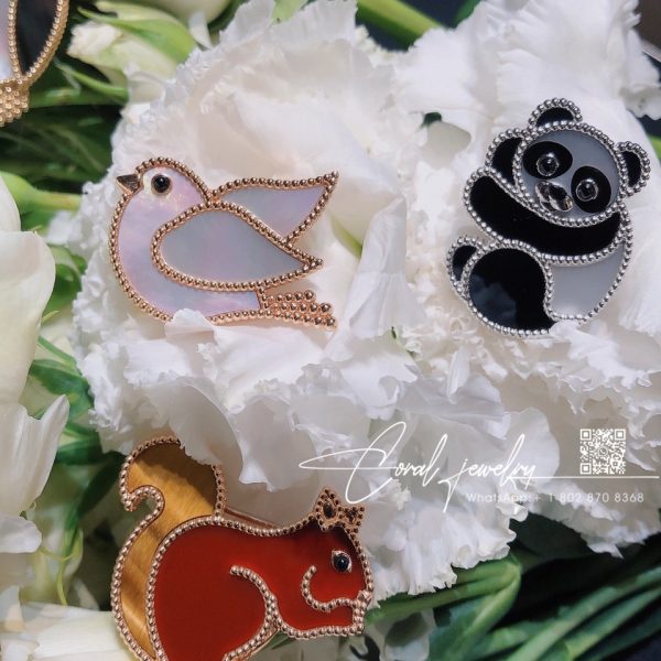 Van Cleef & Arpels Lucky Animals Squirrel Clip Rose Gold, Carnelian, Onyx, Tiger Eye Vcarp2at00 (12)