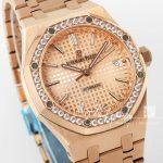 Replica Audemars Piguet Royal Oak Lady 33mm 8f Rg & Diamond Champagne Dial Swiss Quartz (2)