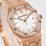 Replica Audemars Piguet Royal Oak Lady 33mm 8f Rg & Diamond White Dial Swiss Quartz (2)