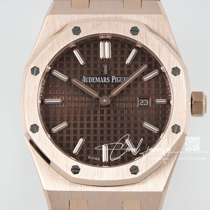 Replica Audemars Piguet Royal Oak Lady 33mm 8f Ss & Rg Brown Dial Swiss Quartz (2)