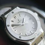 Replica Gsf Hublot Classic Fusion Stainless Steel 33mm White Dial Swiss Quartz Movement Watch (4)