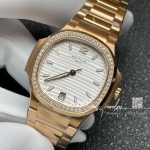 Replica Patek Philippe Nautilus Nautilus 7118 Lady 3kf Yg White Dial Diamond Bezel Swiss 324 Sc (4)